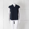 Costume National Navy Sleeveless V-Neck Top