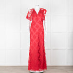 Temperley Red Dress With Lace Overlay
