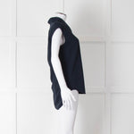 Costume National Navy Sleeveless V-Neck Top