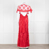 Temperley Red Dress With Lace Overlay