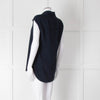 Costume National Navy Sleeveless V-Neck Top