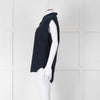 Costume National Navy Sleeveless V-Neck Top
