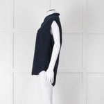 Costume National Navy Sleeveless V-Neck Top
