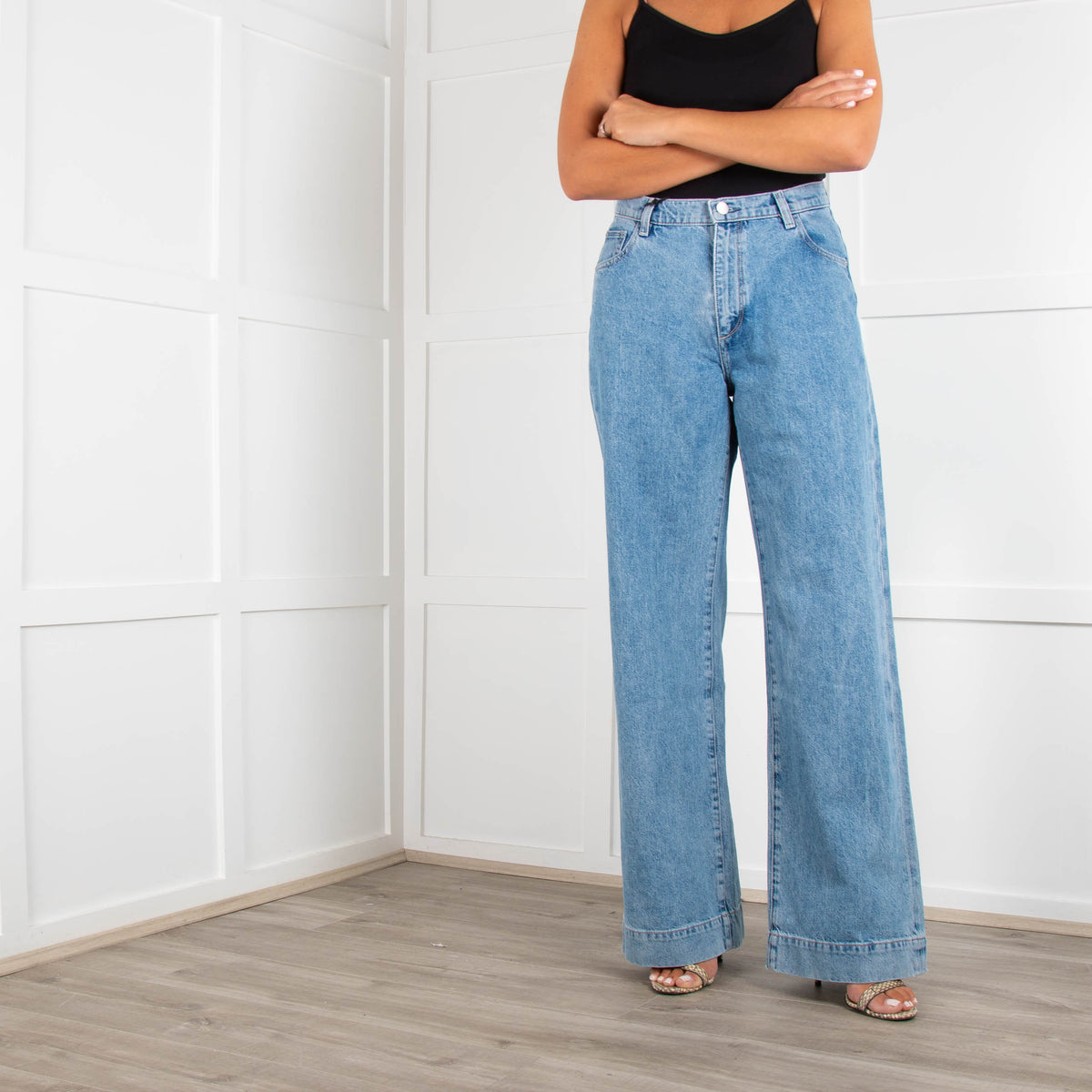 DL 1961 Relaxed Vintage Zoie Wide Leg Jeans in Droplet