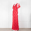 Temperley Red Dress With Lace Overlay
