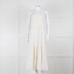 Joie Smocked Cheesecloth Midi Dress with Tie Straps