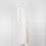 Joie Smocked Cheesecloth Midi Dress with Tie Straps