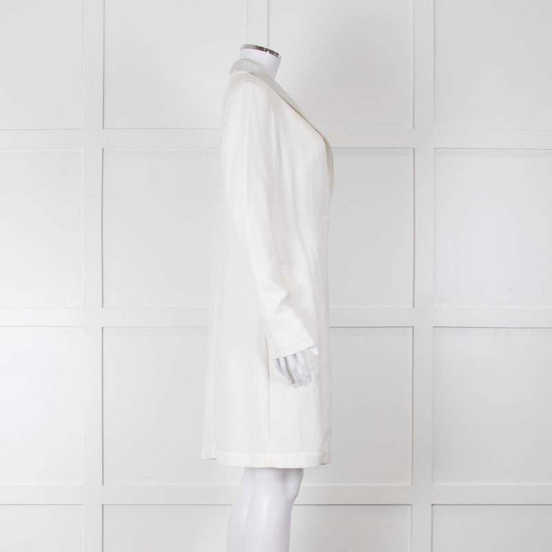 Brunello Cucinelli Cream Light Grey Trim Light Coat