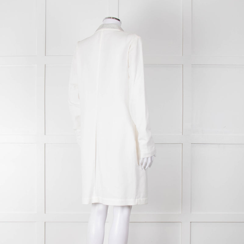 Brunello Cucinelli Cream Light Grey Trim Light Coat