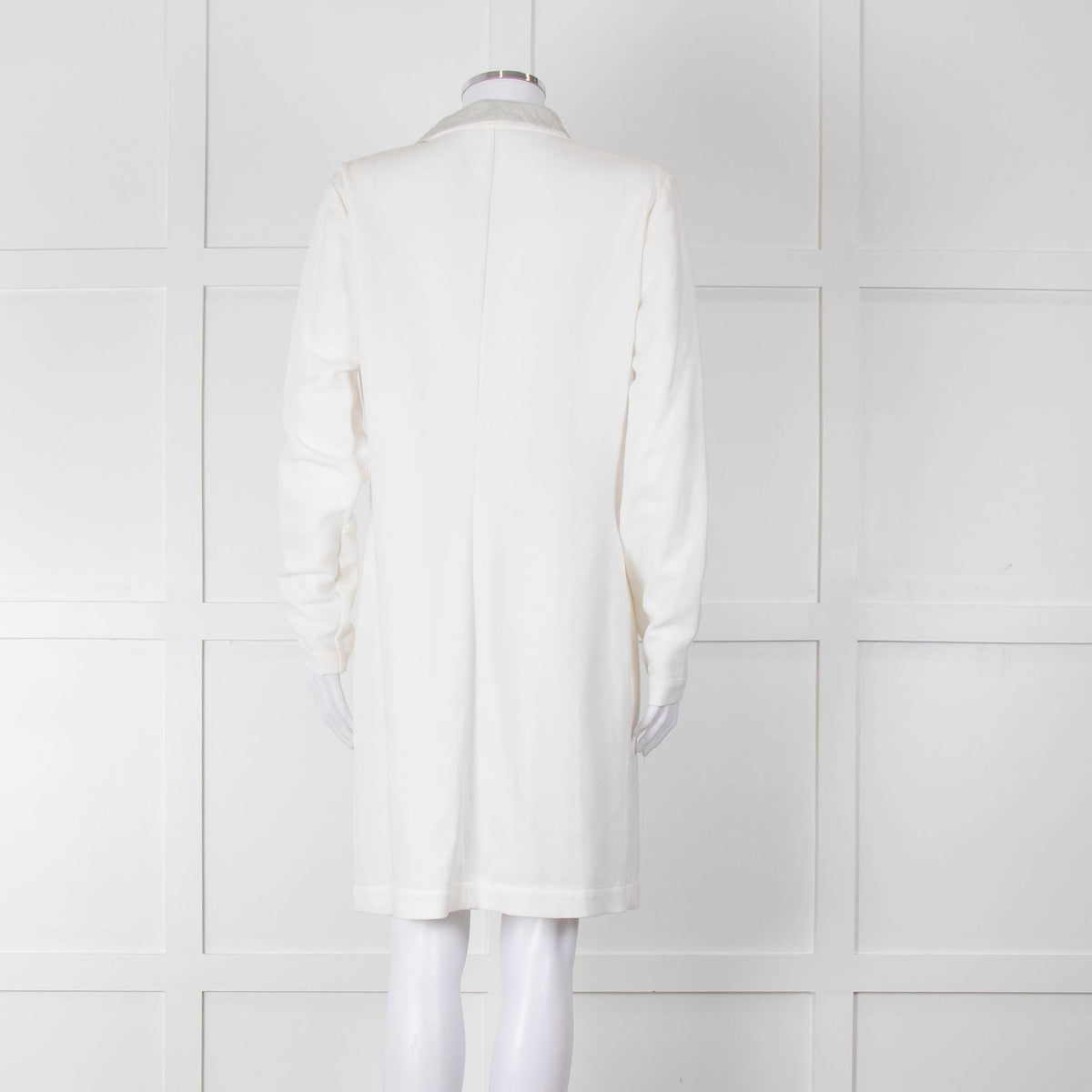 Brunello Cucinelli Cream Light Grey Trim Light Coat