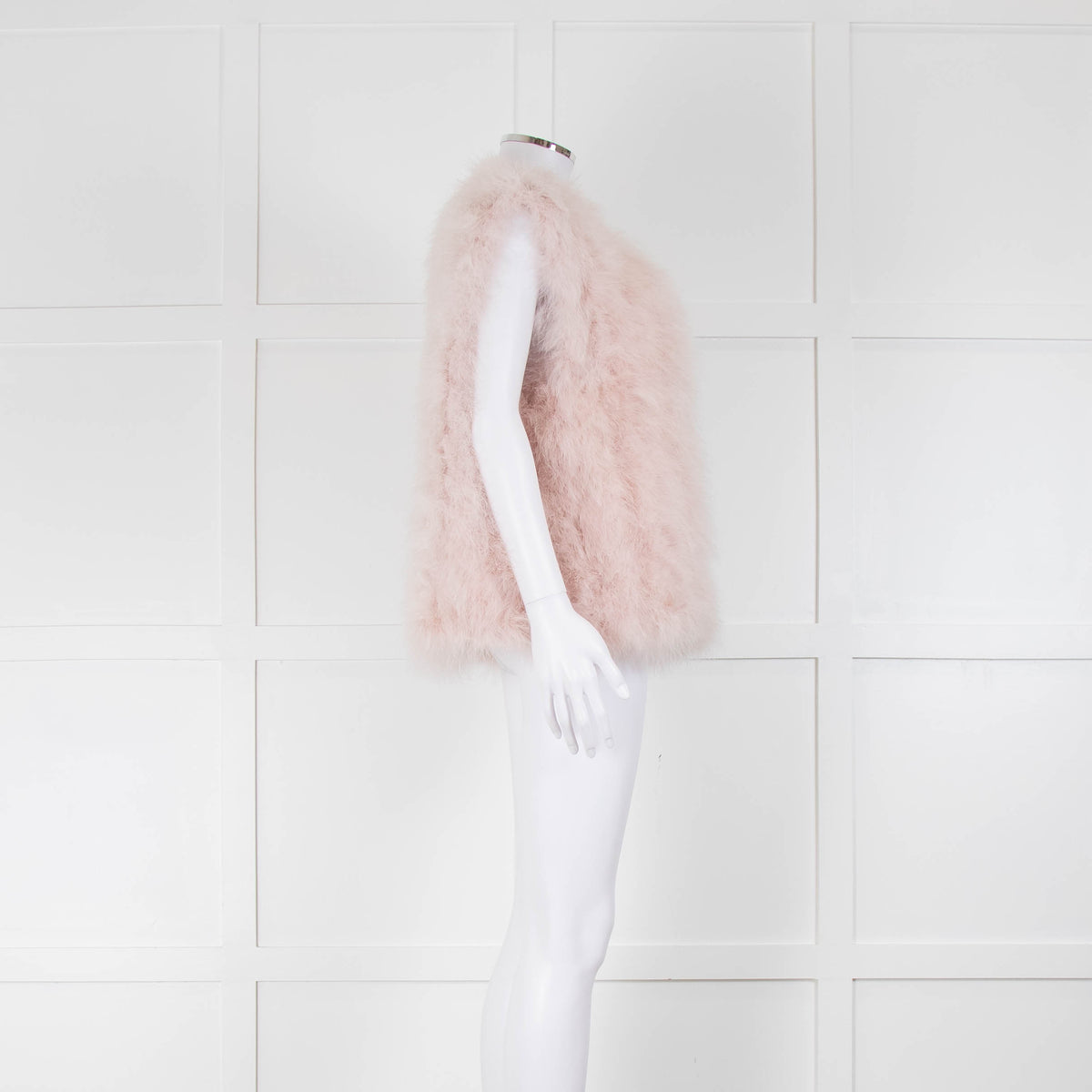 Yves Salomon Pink Feather With Silk Lining Gilet