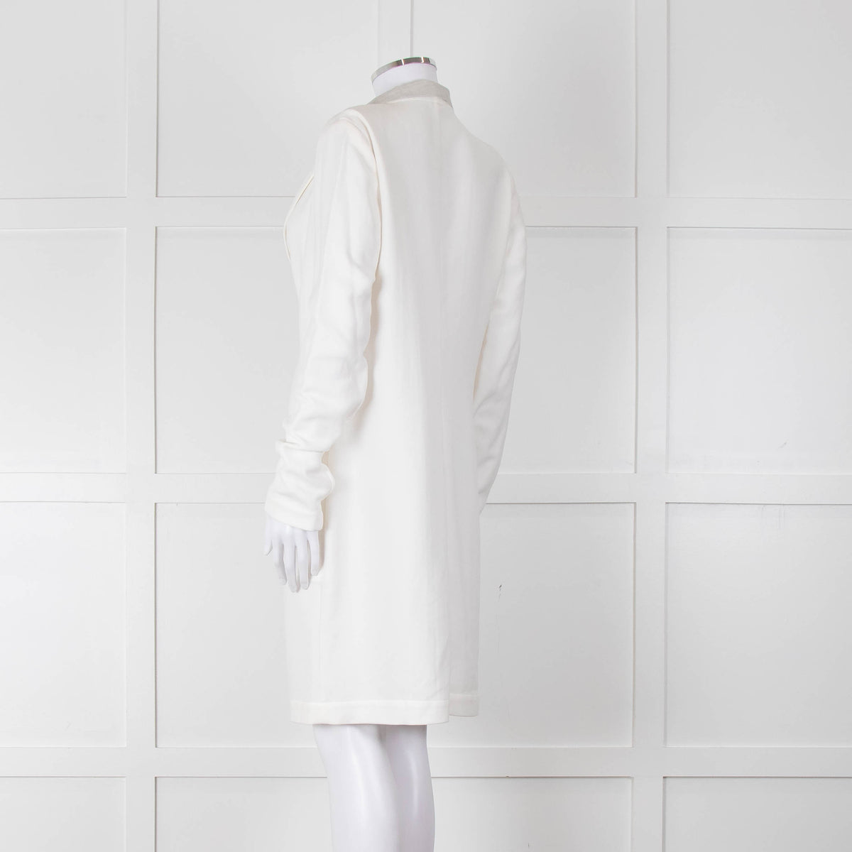 Brunello Cucinelli Cream Light Grey Trim Light Coat