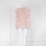 Yves Salomon Pink Feather With Silk Lining Gilet