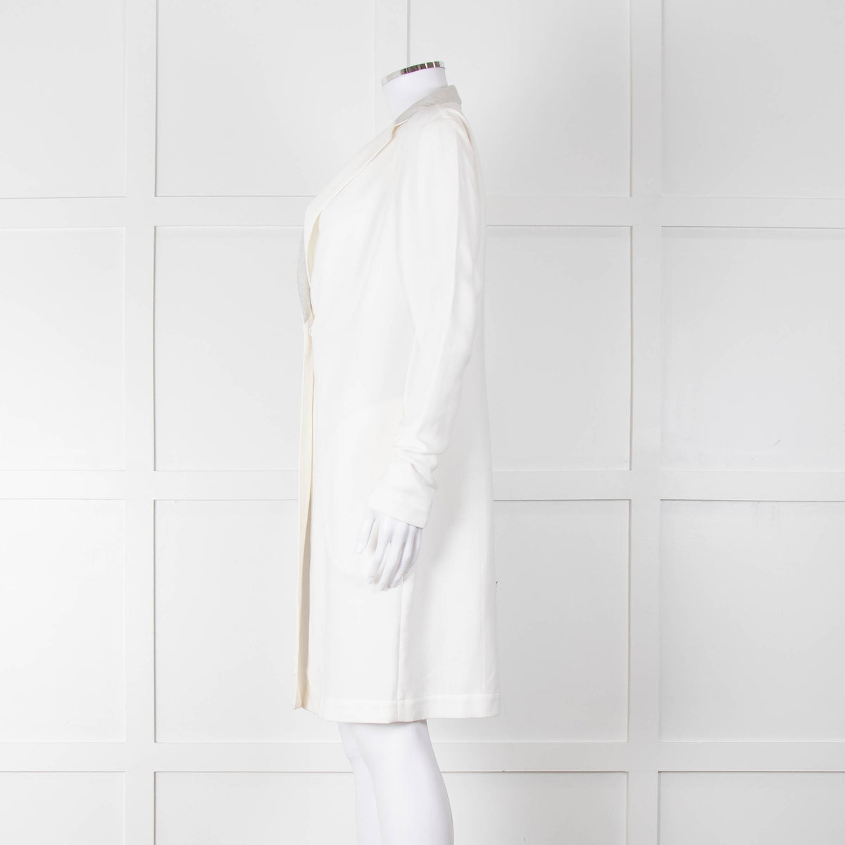 Brunello Cucinelli Cream Light Grey Trim Light Coat