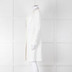 Brunello Cucinelli Cream Light Grey Trim Light Coat