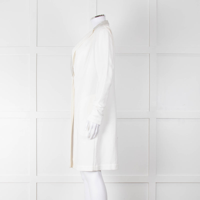 Brunello Cucinelli Cream Light Grey Trim Light Coat