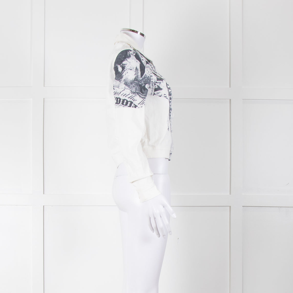 Acne Studios White Money Print Denim Jacket