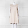 Fabiana Filippi Taupe Front Leather Sleeveless Knee Length Dress