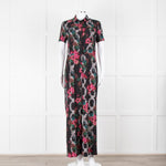 Sandro Black Floral Print Jumpsuit