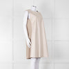 Fabiana Filippi Taupe Front Leather Sleeveless Knee Length Dress