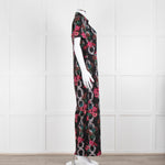 Sandro Black Floral Print Jumpsuit