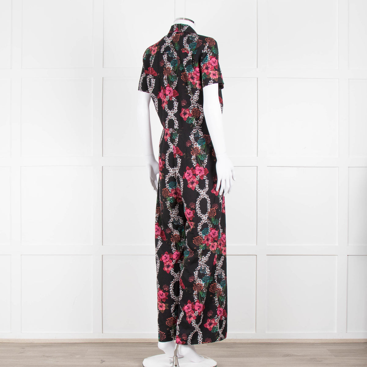 Sandro Black Floral Print Jumpsuit