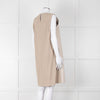 Fabiana Filippi Taupe Front Leather Sleeveless Knee Length Dress