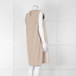 Fabiana Filippi Taupe Front Leather Sleeveless Knee Length Dress