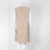 Fabiana Filippi Taupe Front Leather Sleeveless Knee Length Dress