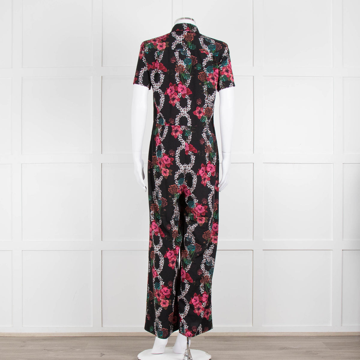Sandro Black Floral Print Jumpsuit