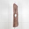 Rixo Leopard V Neck Long Sleeve Midi Dress