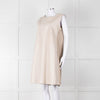 Fabiana Filippi Taupe Front Leather Sleeveless Knee Length Dress