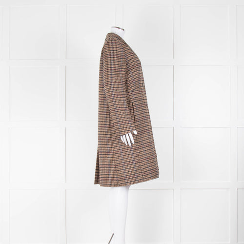 Weekend MaxMara Brown & Multicolour Houndstooth Coat