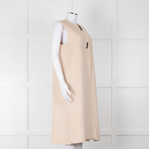 Carolina Herrera Cream Sleeveless Coat