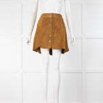 Etoile Isabel Marant Tan Suede Press Stud Mini Skirt