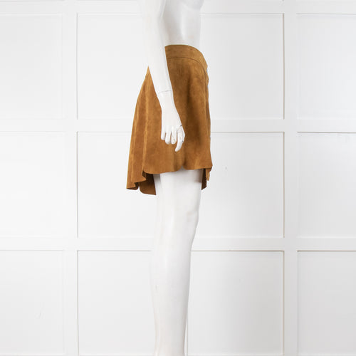 Etoile Isabel Marant Tan Suede Press Stud Mini Skirt