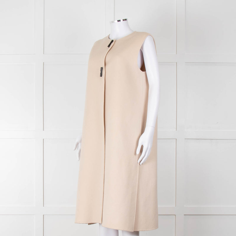 Carolina Herrera Cream Sleeveless Coat