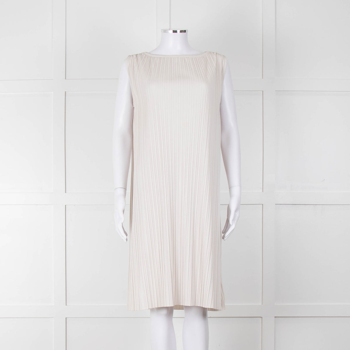 Max Mara Leisure Cream Pleated Sleeveless Tunic