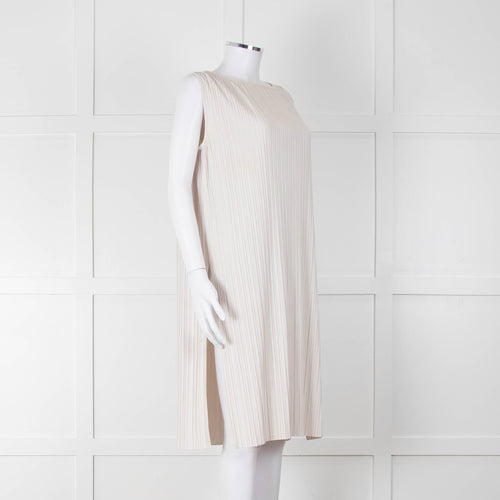 Max Mara Leisure Cream Pleated Sleeveless Tunic