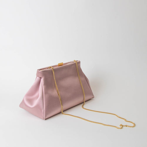 DeMellier Cannea Smooth Satin Blush Clutch