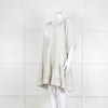 Wiggy Kit White Black Pin Stripes Mini Oversized Linen Dress