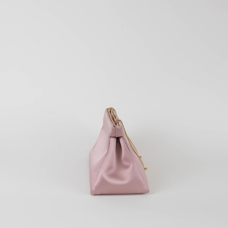 DeMellier Cannea Smooth Satin Blush Clutch