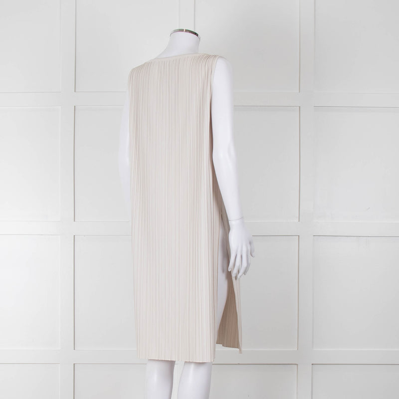 Max Mara Leisure Cream Pleated Sleeveless Tunic