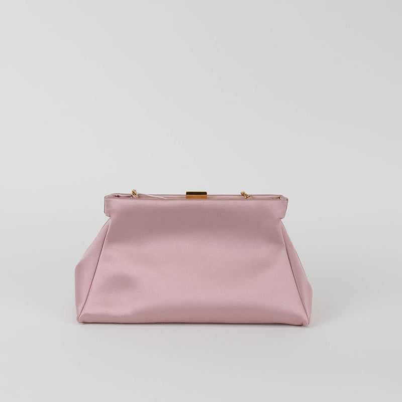 DeMellier Cannea Smooth Satin Blush Clutch