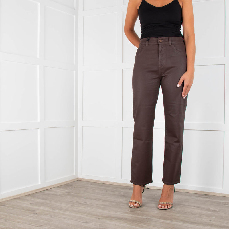 DL1961 Patti Straight High Rise Vintage Ankle Jean in Black Coffee