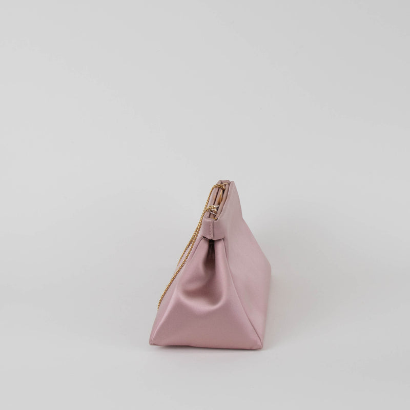 DeMellier Cannea Smooth Satin Blush Clutch