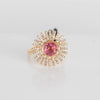 Astley Clarke Starburst 18c Yellow Gold Ring With Pink Tourmaline And Diamonds