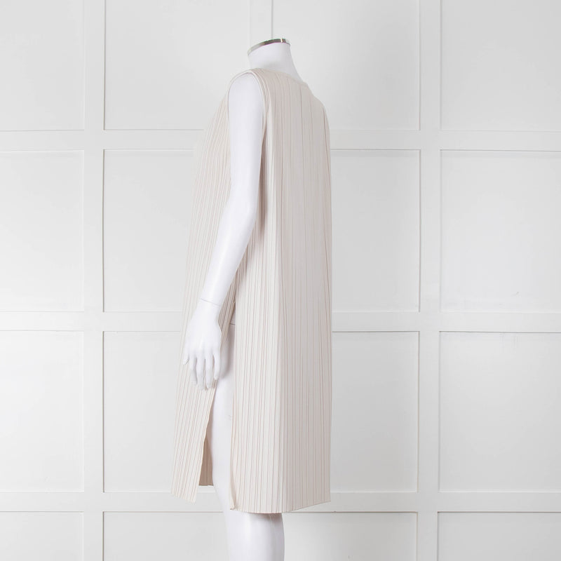 Max Mara Leisure Cream Pleated Sleeveless Tunic