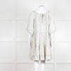 Wiggy Kit White Black Pin Stripes Mini Oversized Linen Dress