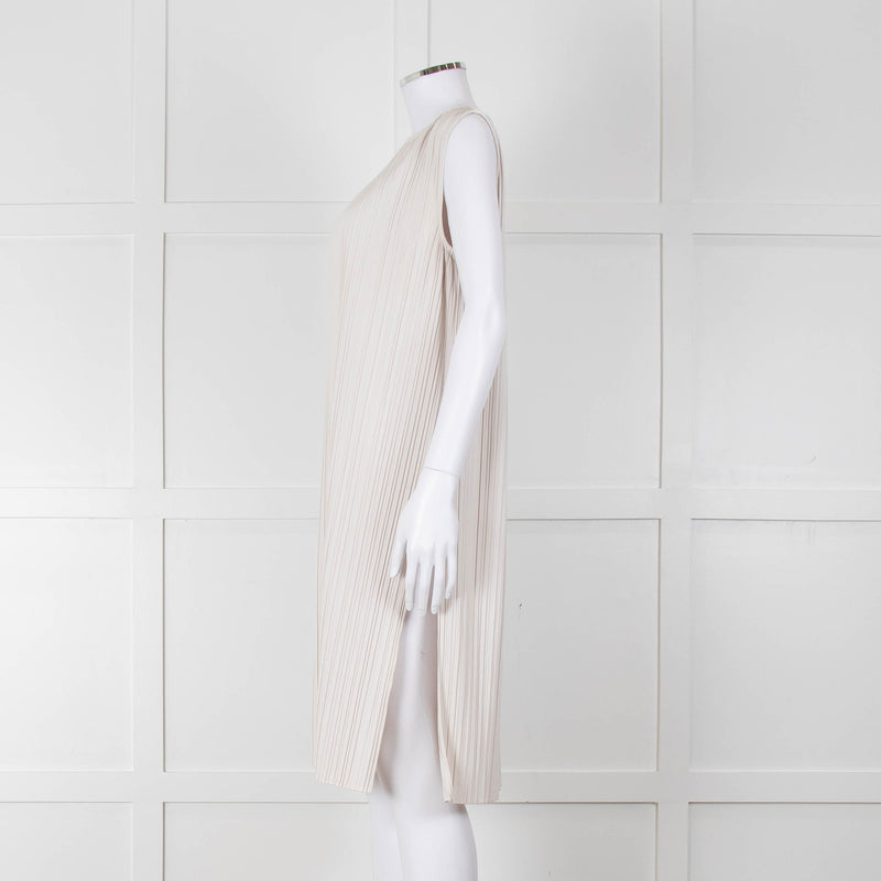 Max Mara Leisure Cream Pleated Sleeveless Tunic